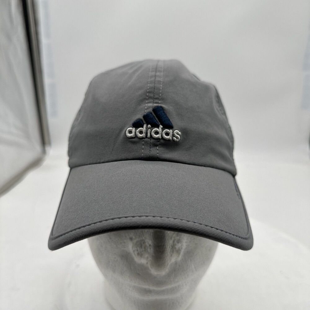 Adidas 3 Stripes Adizero Strapback Hat Gray One Size Adjustable Running